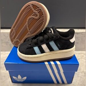 Adidas Originals Campus Toddler Boy Shoe Stretch Lace Blue Black White 5T & 6T